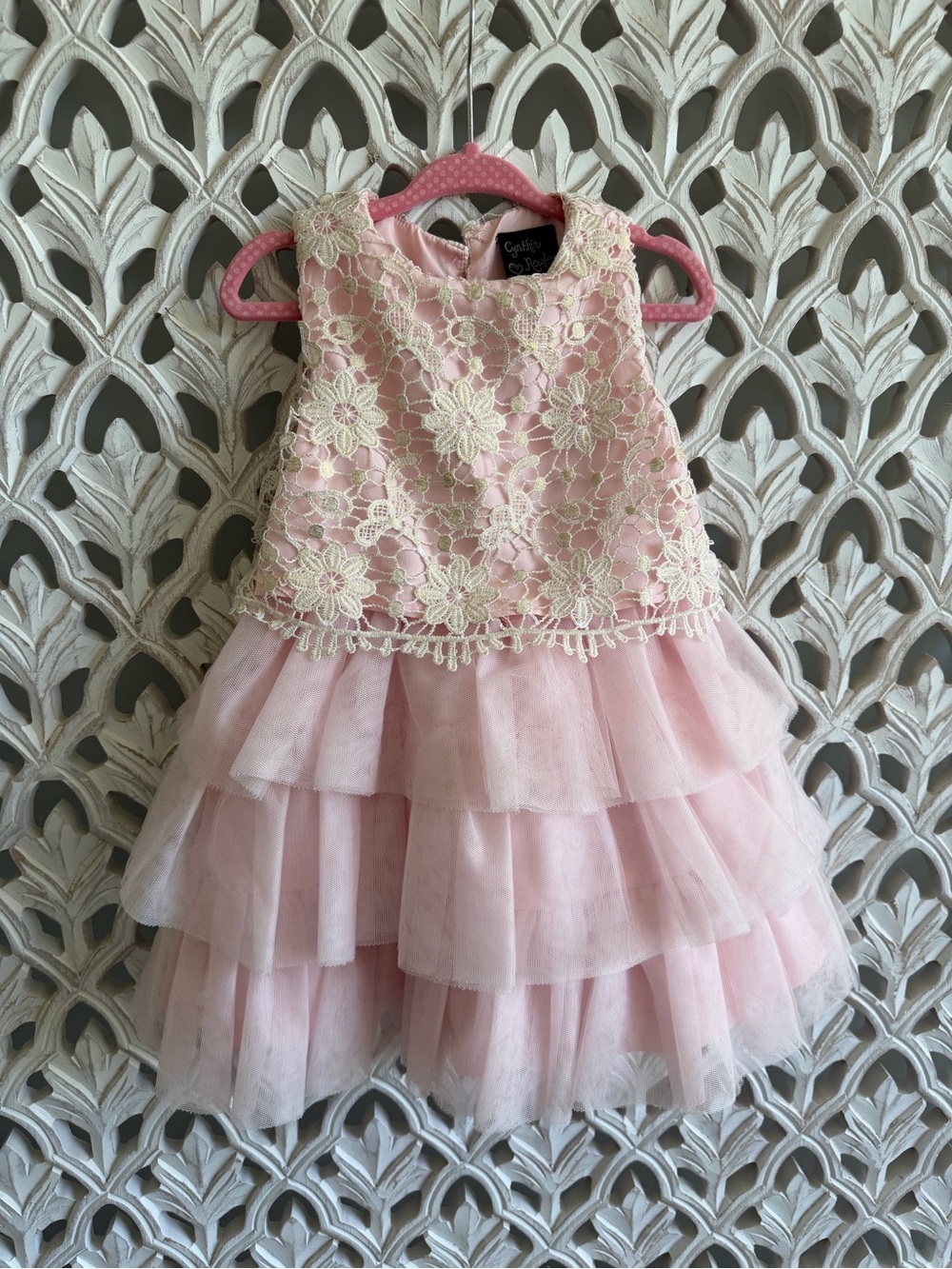 Cynthia Rowley 2T pink lace fancy baby girl dress